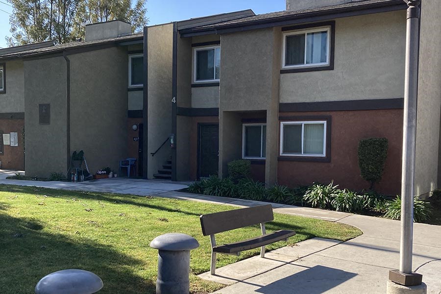 Exterior building with bench