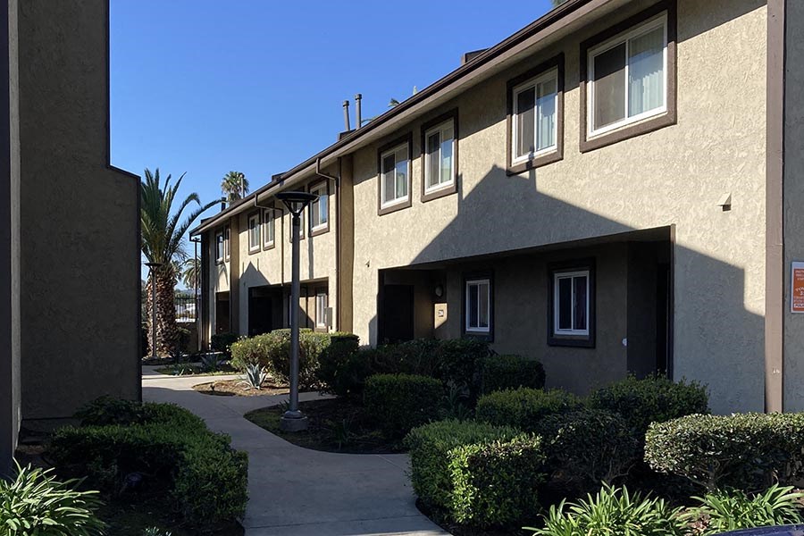 Exterior building with sidewalks