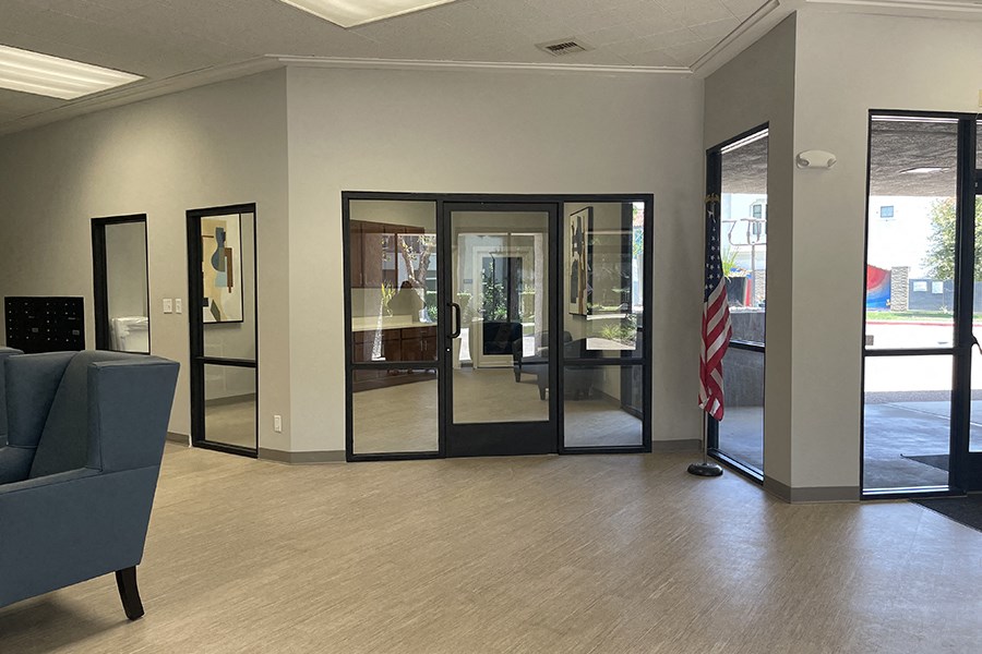 Interior with view of office