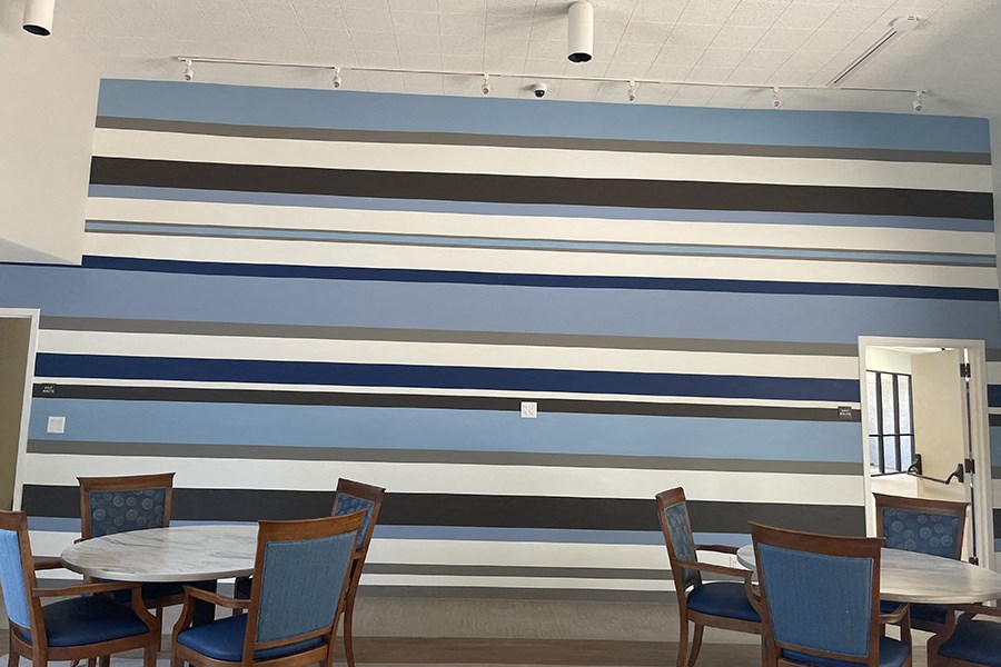 Seating  area with tables