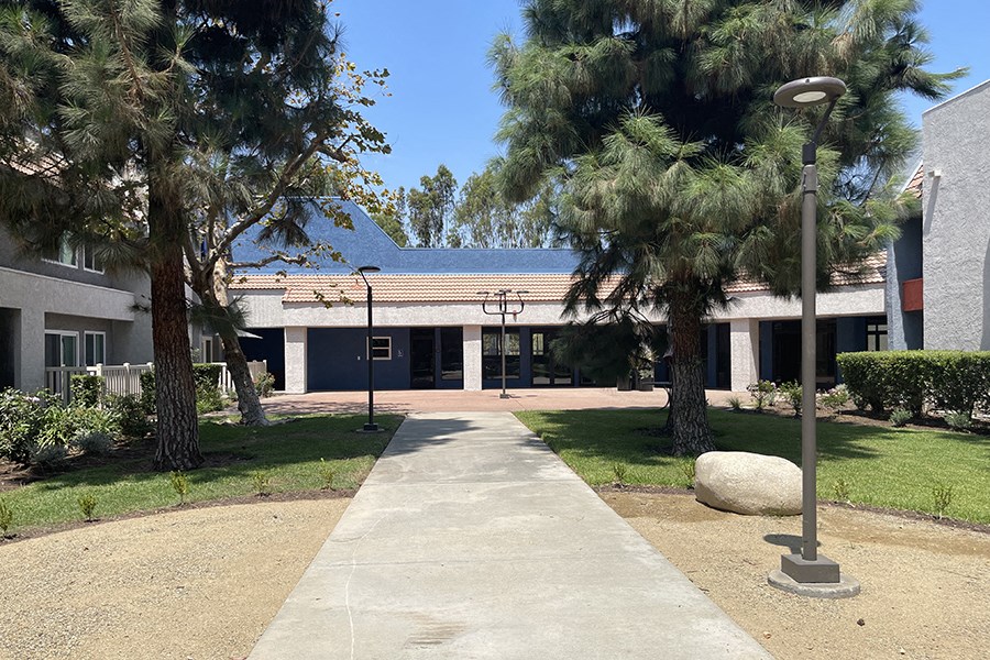 Exterior of community with trees