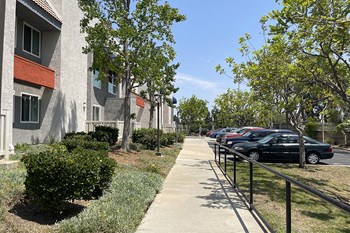 Sidewalk next to buildings and parking - Photo Gallery 3