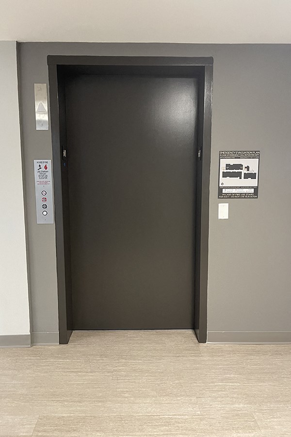 View of elevator door