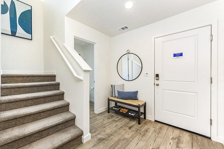 Entry door with stair case