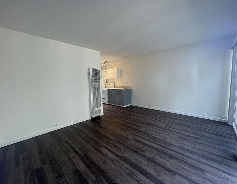 Living room with wood floors