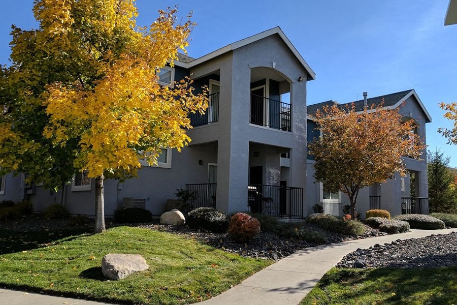 Exterior view of building and sidewalk