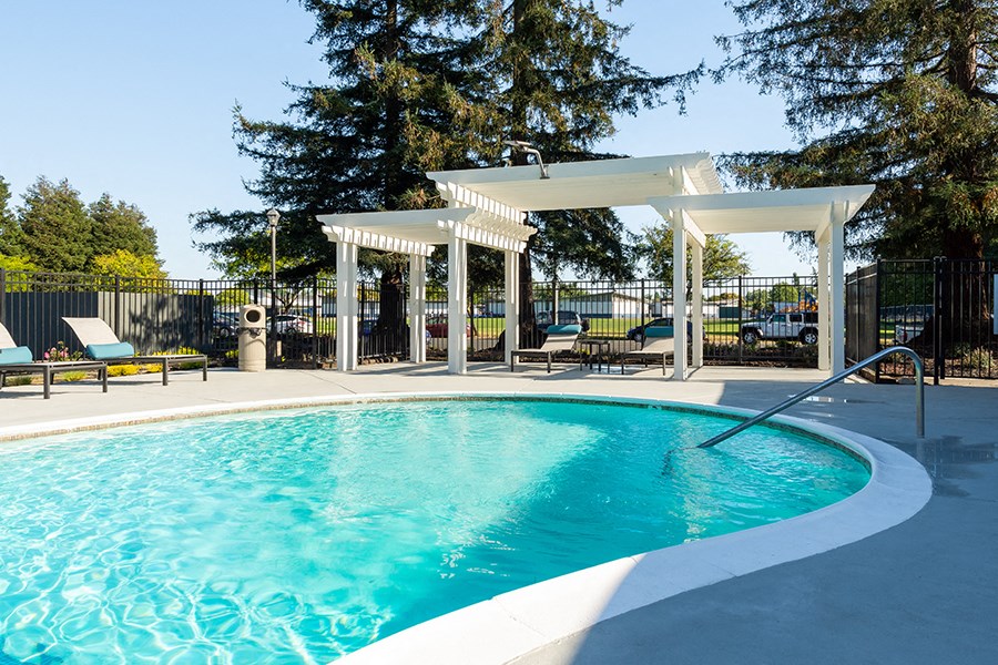 Pool with lounge chairs