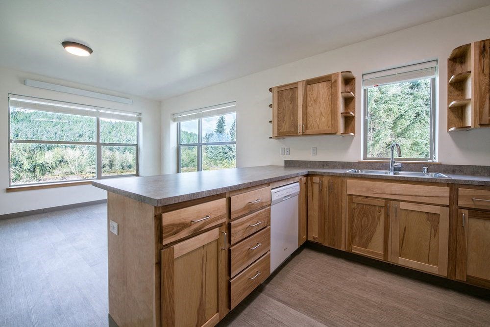 windows in kitchen and living area at TRILLIUM LANDING, Alaska, 99801