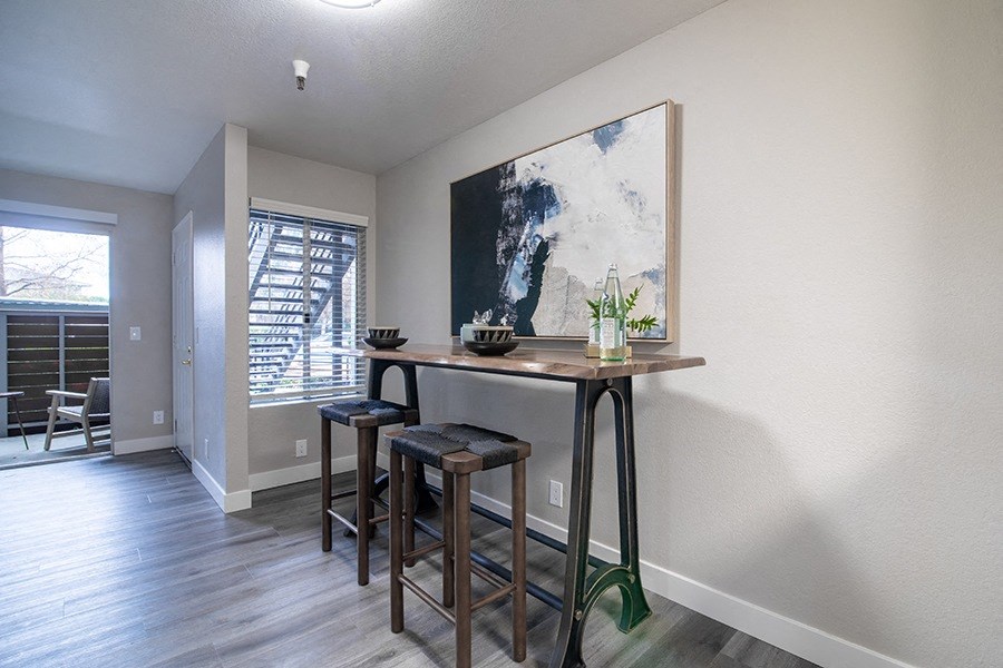 Dining area near window 