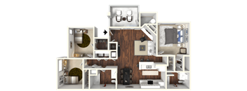 Three bedroom floor plan