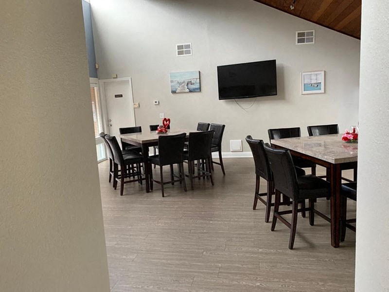 Seating area indoors