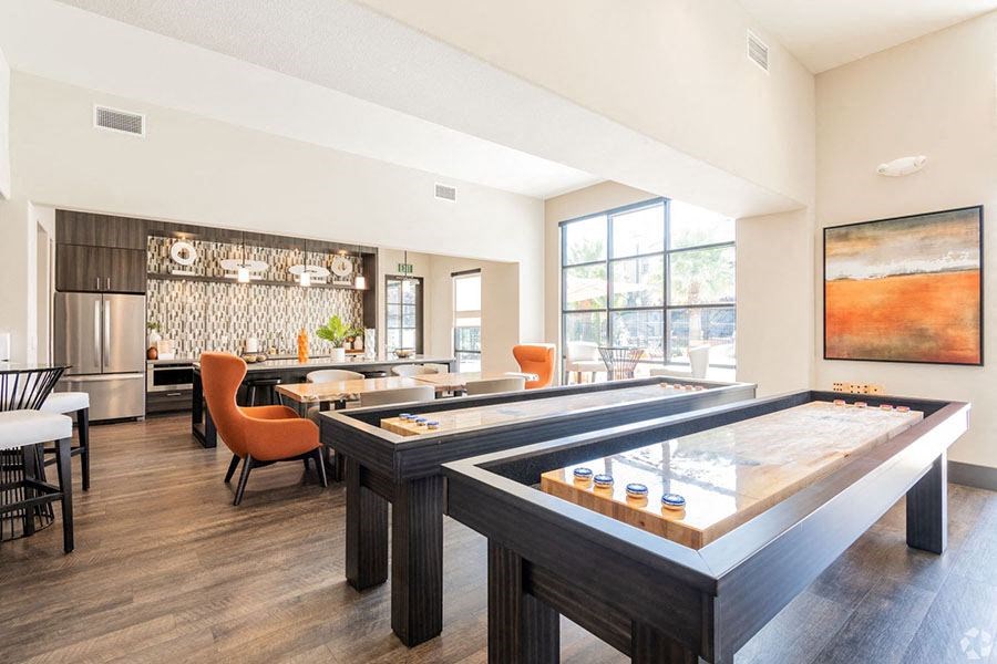 Game area with shuffle board