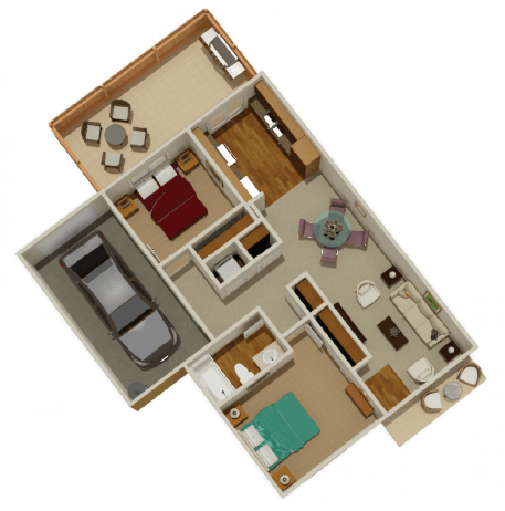 two bedroom floor pl