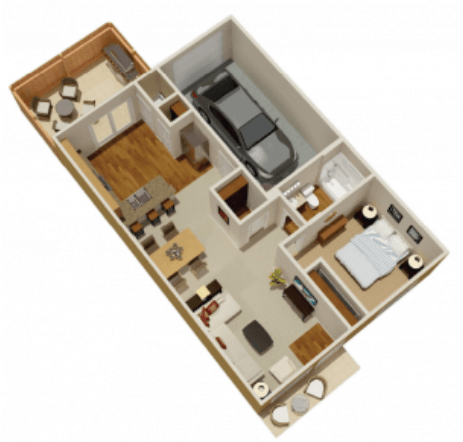 One bedroom floor pl