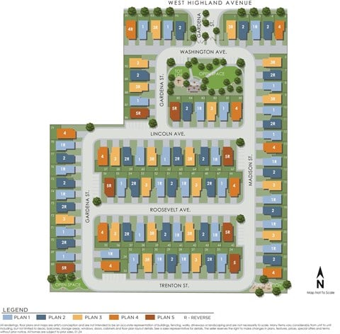a site plan of an apartment complex with buildings and cars