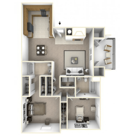 two bedroom floor plan