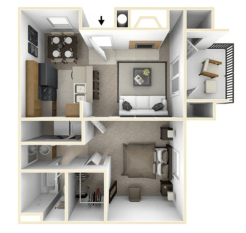 One bedroom floor plan