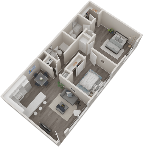 a floor plan of a two bedroom apartment