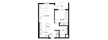 One bedroom floor plan