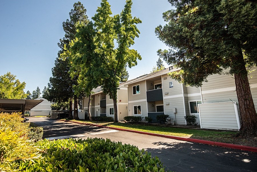 our apartments are located in a quiet neighborhood with trees