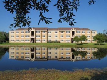 Lake near the building Carolina Club in Daytona Beach Florida