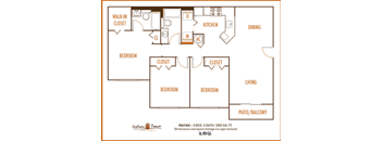 Indian Trace 3 bedroom 2 bath 2D floor plan