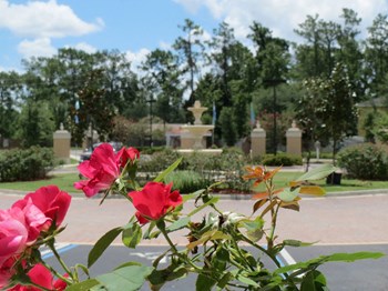 Mission Pointe apartments community exterior and fountain - Photo Gallery 3