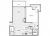 One bedroom floor plan l Coronado on the Bay Apartments in Coronado CA