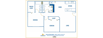 Two bedroom floor plan Bristol Bay in Tampa Florida