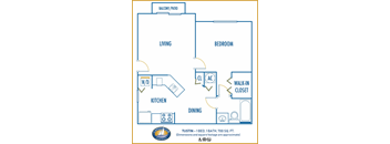 One bedroom floor plan Captiva Club Miami Florida Apartments