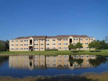 Lake near the building Carolina Club in Daytona Beach Florida