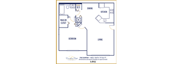 One bedroom floor plan Carolina Club in Daytona Beach Florida