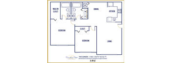 Two bedroom floor plan Carolina Club in Daytona Beach Florida