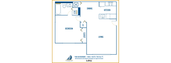 One bedroom floor plan Clipper Bay in Tampa Florida
