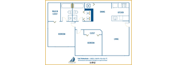 Two bedroom floor plan Clipper Bay in Tampa Florida