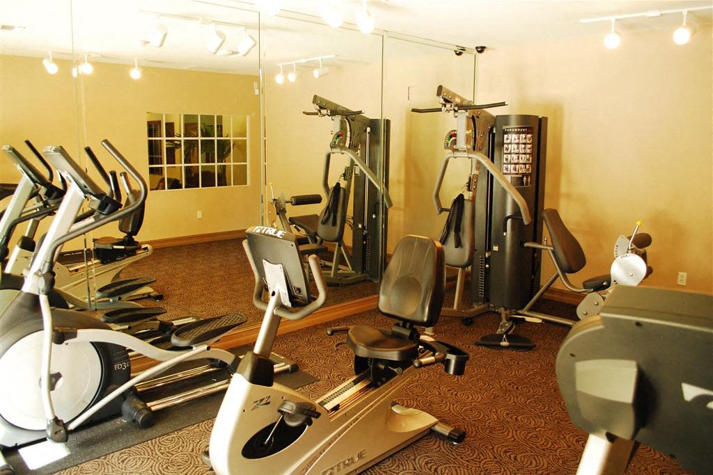 Gym with cardio and weight  fitness equipment at Harbour Cove, Florida, 33009