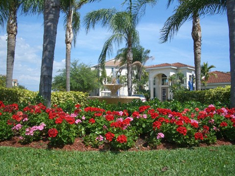 Water feature at entrance Hawks Landing in Fort Myers Florida 
