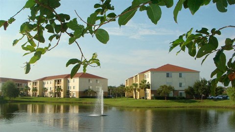 Lake With Buildings View at Hunters Run, Middleburg