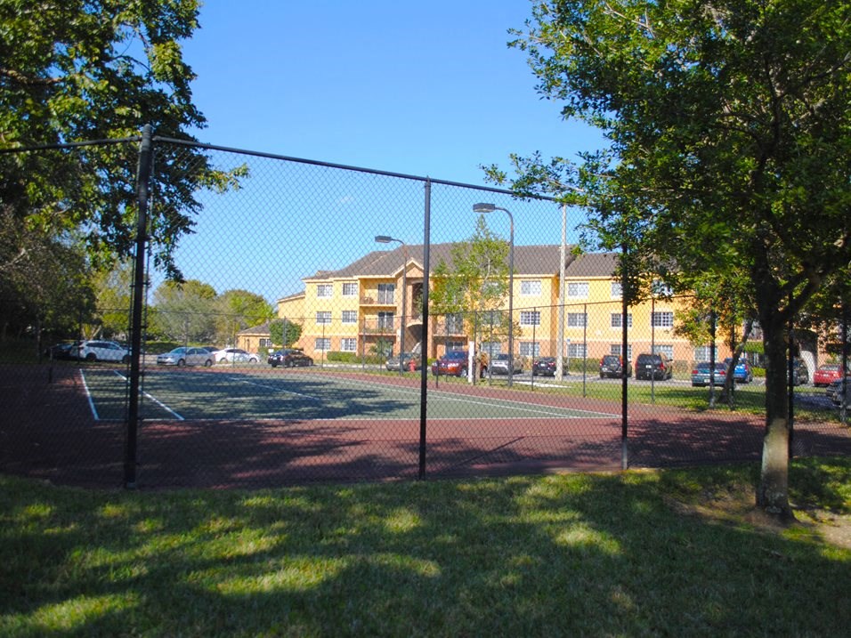 Indian Trace community exterior and tennis court