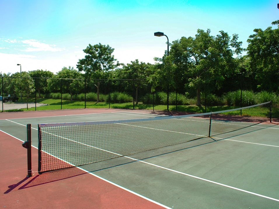 Indian Trace community exterior and tennis court