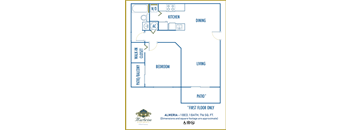 Marbrisa Apartments 1 bedroom 2D floor plan