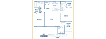Mariner's Cove 2 bedroom 2D floor plan