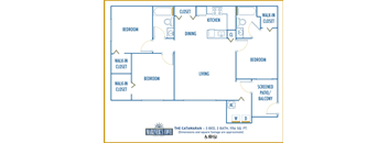 Mariner's Cove 3 bedroom 2D floor plan