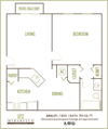 Mirabella Apartments 1 bedroom 2D floor plan