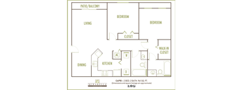 Mirabella Apartments 2 bedroom 2D floor plan