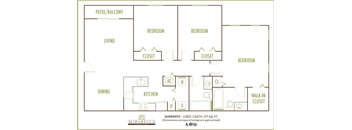 Mirabella Apartments 3 bedroom 2D floor plan