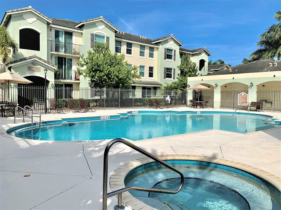 Mirabella Apartments resort style pool and spa at Mirabella Apartments, Princeton, Florida