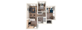 a bedroom with a bed and a mirror in a room at K Street Flats, Berkeley, CA 