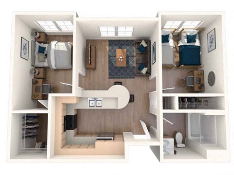 a bedroom with a bed and a chair in a room at K Street Flats, Berkeley California