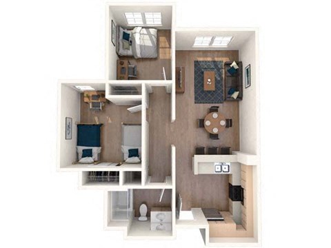 a studio apartment with a bedroom and a living room at K Street Flats, Berkeley